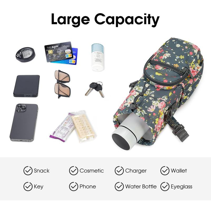 Sportsnew Water Bottle Holder with Strap 32Oz 40Oz Insulated Water Bottle Carrier Sling Bag with Phone Pocket Water Bottle Sleeve for Walking Hiking