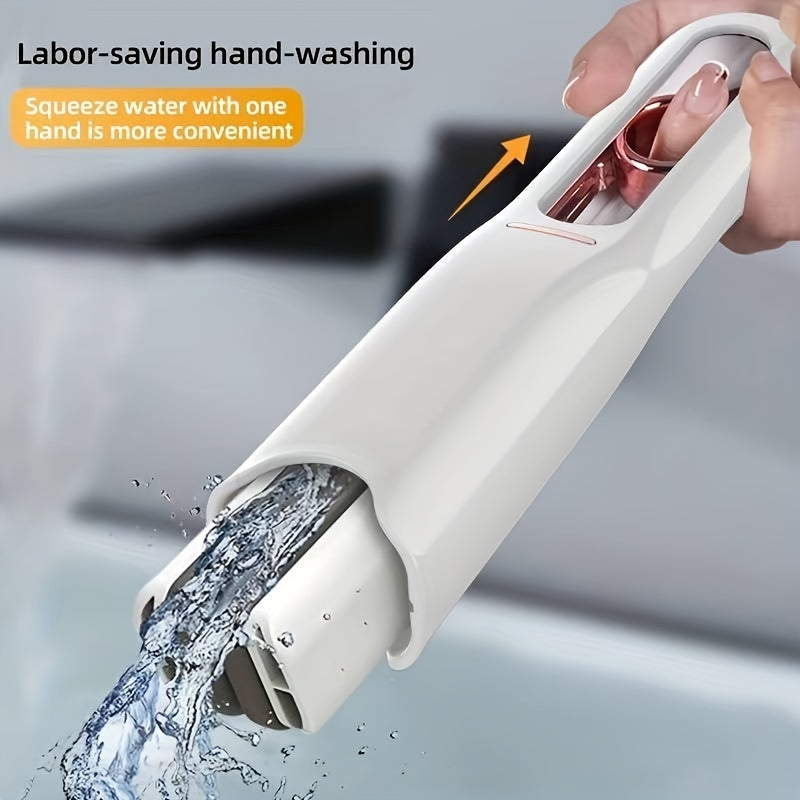 Self N Squeeze Mini Mop, Hand Wash-Free Mop Multifunction Portable Squeeze Cleaning Mop Desk Window Glass Cleaner Kitchen Car Sponge Cleaning Mop Home Cleaning Tools