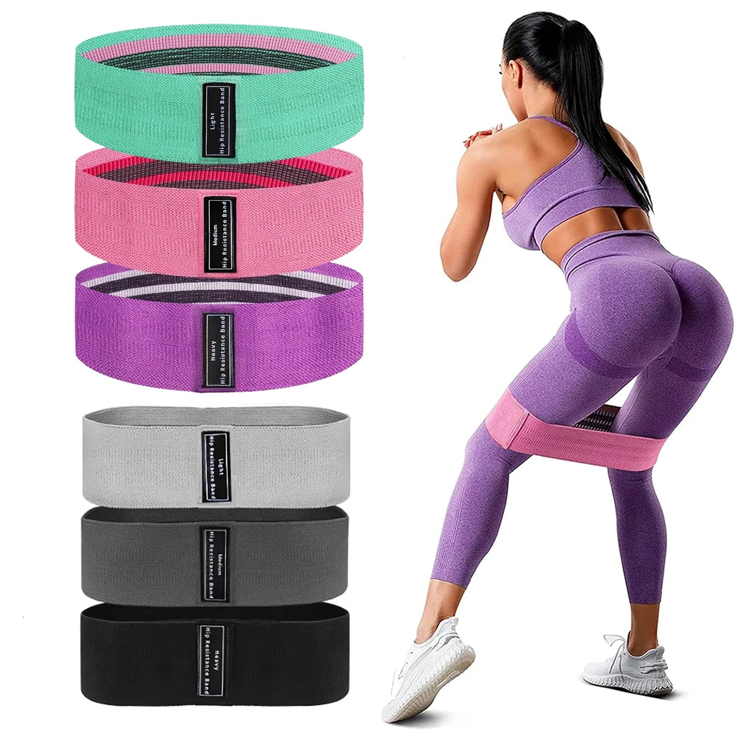 Hip Booty Bands Squat Glute Workout Non-slip Trainer Thick Stretch Fitness Strips Loops Yoga Equipment Anti-Slip Resistance