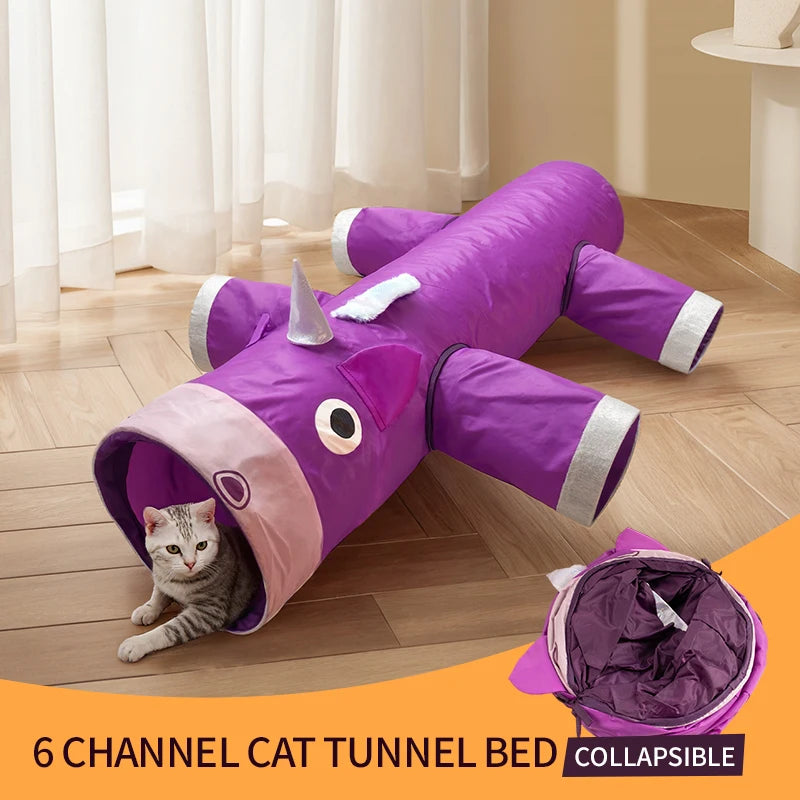 Cat Tunnel Pink Toy Happy Cats