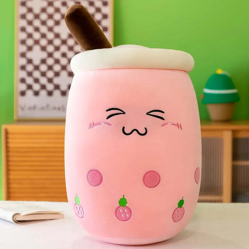 Giant Size Bubble Tea Plushies Squishy Milk Tea Boba Pillow Peluche Ice Cream Fruits Juice Drink Bottle Prop Decor 22-70cm